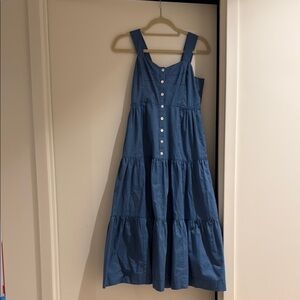 NWOT Elegant Madewell Blue Tiered Midi Dress